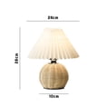 thumbnail image 5 of Chic Desk Light, Stable Ball Base Pleated Table Lamp With Long Service Life For Bedroom And Home Office Decor, Rocker ON/OFF Switch Rattan Metal Base Compact Lamp, 5 of 5
