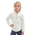 thumbnail image 2 of LZHGirlshop Girls Half Zip up Pullover Sweatshirt Kids Casual Solid Color Long Sleeve Workout Base Shirts Hoodies Tops,White, 8-9, 2 of 7