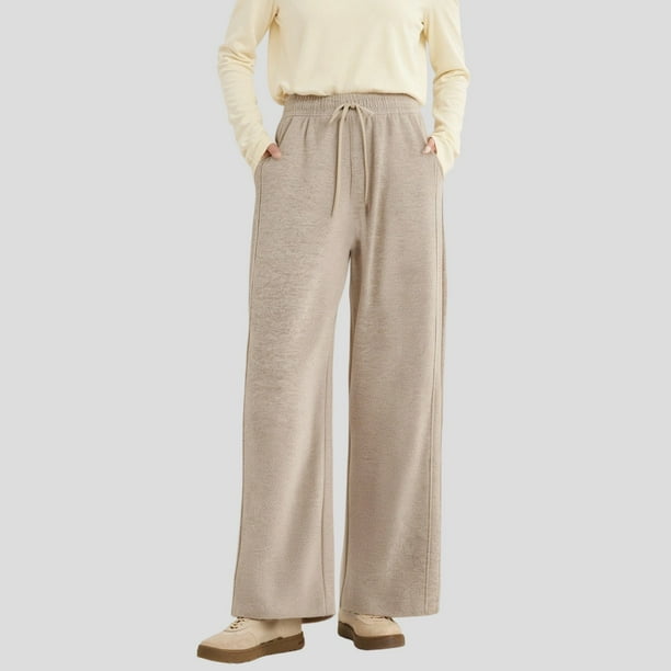 WILLBEST Pantalones Casuales elegantes para Mujer, de Cintura Alta, Holgados, Largos y con Cordón para Mayor Comodidad y Estilo En el Uso Diario y Viajes. Grande