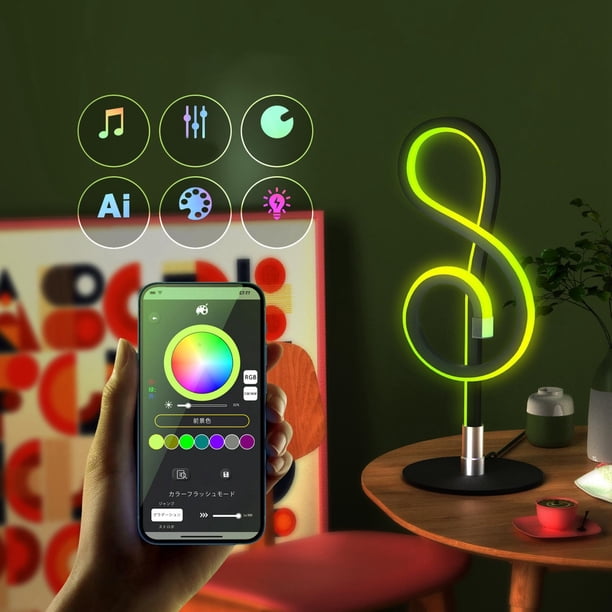 Luz de de recogida inteligente, lámpara RGB, sincronización de música, control de aplicaciones LED, luz de de recogida Colco Luz de ritmo de pastilla
