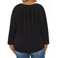 thumbnail image 6 of WellSize Plus Size Women Blouses Casual Pleated Long Sleeve Shirts Fall Crew Neck Tunic Tops, 6 of 10