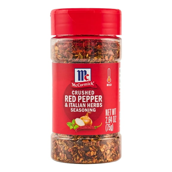 McCormick Crushed Red Pepper & Italian Herb Seasoning, 2.64 oz Bottle