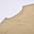 thumbnail image 3 of Bjutir T-Shirts for Men Summer Solid Color Short Sleeve Stand Collar T Shirts Casual Fashion Breathable Tops Dailywear Regular Fit Tees Khaki L, 3 of 7