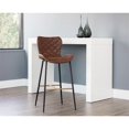 thumbnail image 2 of Sunpan Lyla 30" Faux Leather and Wood Barstool in Antique Brown (Set of 2), 2 of 7