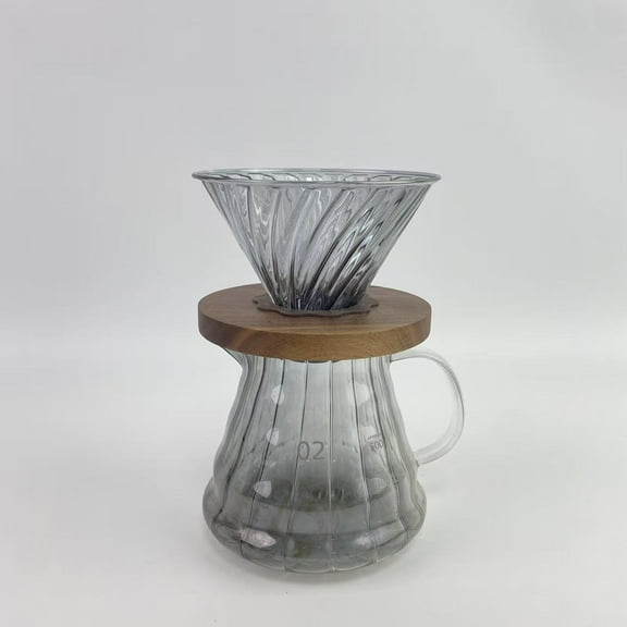 Fhyvanel Non-electric coffee pots,34 Oz Pour Over Coffee Maker, High-Heat Borosilicate Glass with Reusable Stainless Steel Filter and Cork Grip