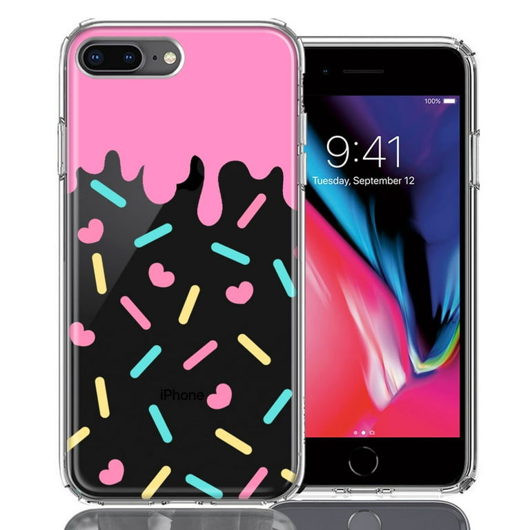 MUNDAZE Apple iPhone 7/8 Plus Pink Drip Frosting Cute Heart