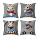 thumbnail image 2 of CaiYueKe 4 Pcs Easter Pillow Covers Set of 4, Decorative Throw Pillowcases for Couch Sofa Living Room, Spring Holiday Home Decor Accent Cushion Covers, Farmhouse Floral Bunny Rabbit and Egg Design, 2 of 6