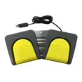 thumbnail image 2 of USB Doble Pedal de 2 pies Conmutador de video FS2016_USB2 Ratón multimedia Pedal amarillo + base gris Baoblaze Pedal de control de pie doble, 2 of 5