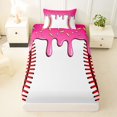 thumbnail image 3 of Castle Fairy Pink Ice Cream Drip Twin Sheets 3pcs, Sport Theme Bedding,1 Fitted Sheet, 1 Flat Sheet and 1 Pillowcase, 3 of 6