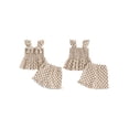 thumbnail image 3 of Loicainy Baby Girls clothes Cute Checkered Outfit 6 12 18 24 Months 2T 3T 4T Bow Sling Top Ruffle Shorts for Summer Play, 3 of 10