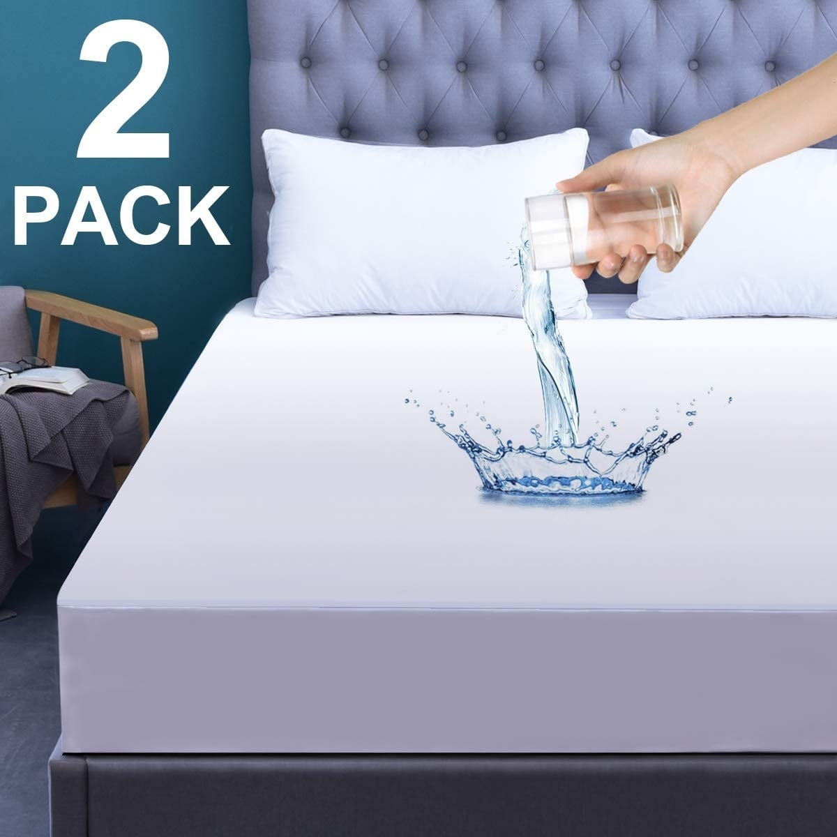GRT 2 Pack Full Size Waterproof Mattress Protector, Breathable