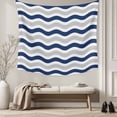 thumbnail image 5 of Navy Blue Grey White Small Tapestry for Bedroom Wall Hanging Tapestry,Abstract Geometric Ocean Wave Stripe Ceiling Backdrop Tapestries Poster Blanket Wall Decor for Teens Room Living Room 23" x 28", 5 of 8