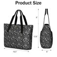 thumbnail image 3 of Tote Bag for Women - Black White Halloween Candle Eye Bat Pattern Shoulder Bag - Large Utility Work Duffle Bag with Zipper Handbag for Travel, Work, Sprots, 3 of 5