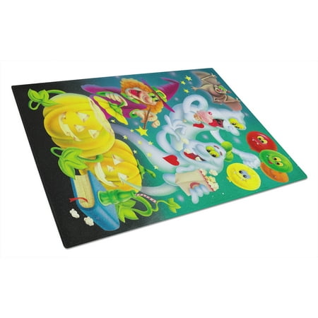 

Caroline s Treasures APH0932LCB Witch Party with the Ghosts Halloween Glass Cutting Board Large 12H x 16W multicolor
