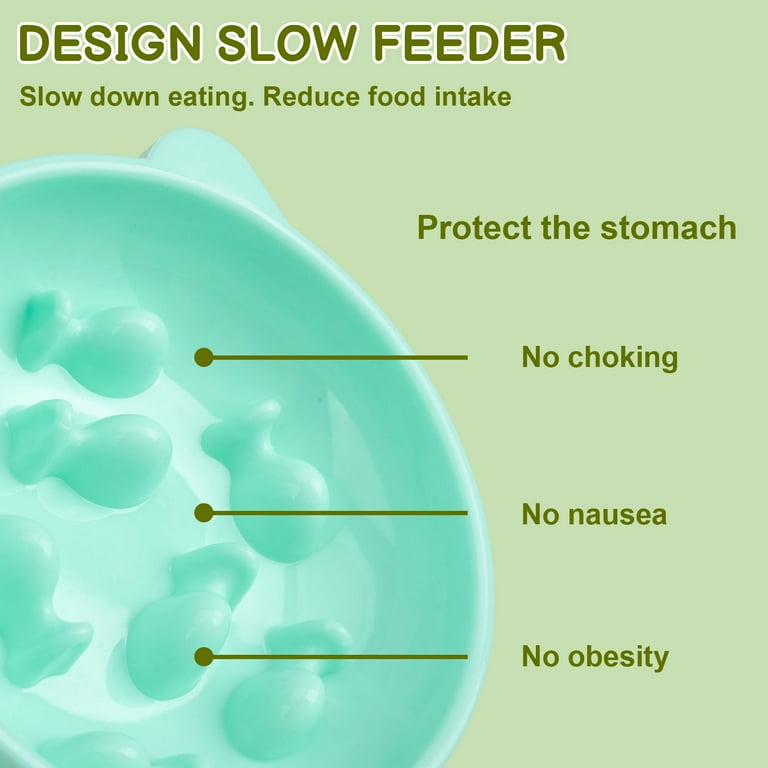 2 Stks 5x3.4 Inch Slow Feeder Cat Bowl, Anti-verstikking Veilig Plastic 2 Stks 5x3.4 Inch Slow Feeder Cat Bowl, Anti-verstikking Veilig Plastic