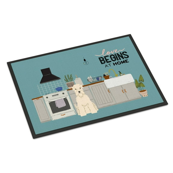 Soft Coated Wheaten Terrier Kitchen Scene Indoor or Outdoor Mat 18x27 CK7765MAT