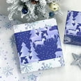 thumbnail image 5 of Blue Christmas Wrapping Paper Rolls,Vintage Aesthetic Elegant Neutral Gift Wrap,Pattern with Reindeer, Christmas tree and snowflake,Reversible,Total 28.5sq.ft, 5 of 12