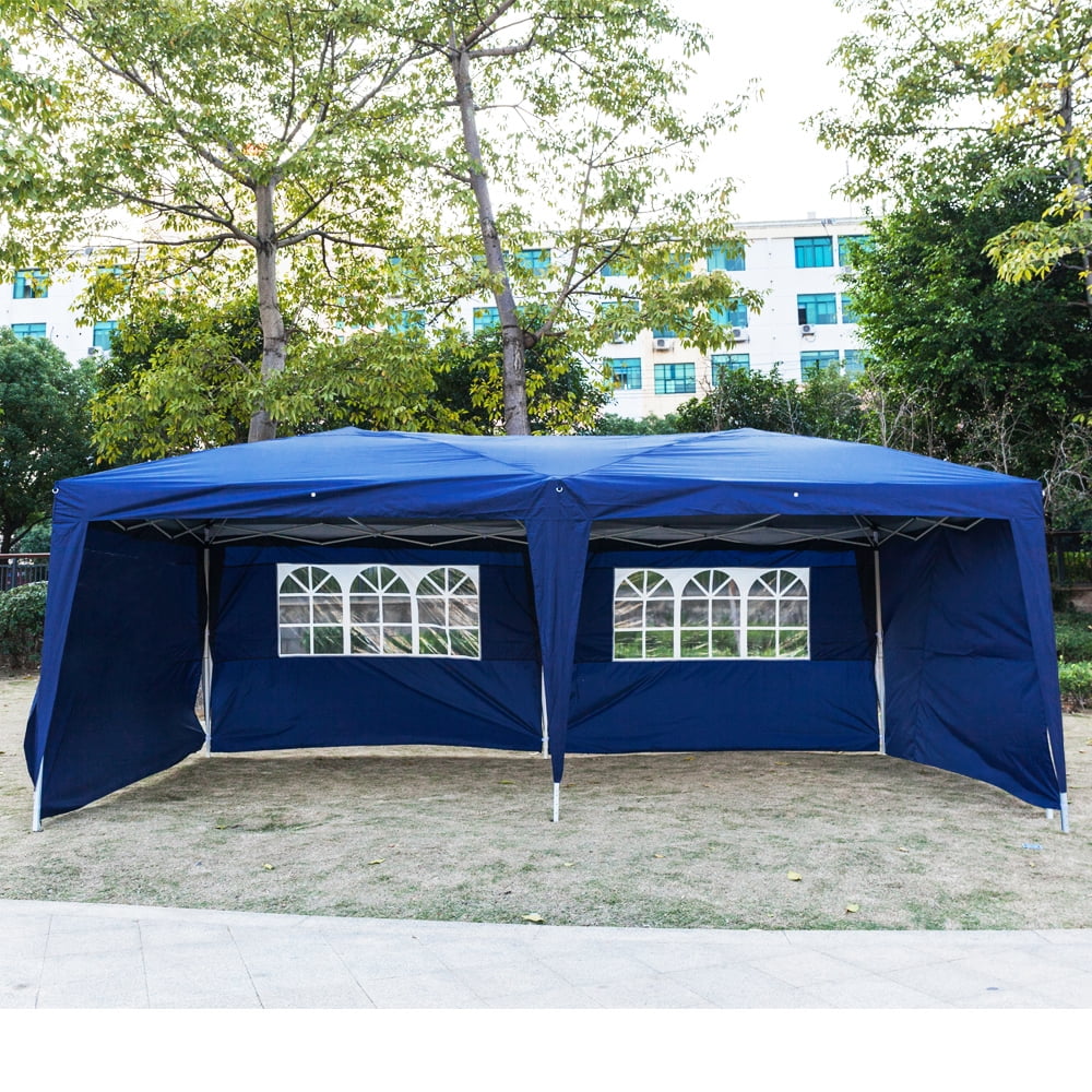 Kepooman 3 x 6m Canopy Party Tent, Outdoor Canopy, Instant Canopy with Two Windows & Spiral Tubes, Waterproof Camping Canopy for Party/ Exhibition/ Picnic, Blue Kepooman 3 x 6m Canopy Party Tent, Outdoor Canopy, Instant Canopy with Two Windows & Spiral Tubes, Waterproof Camping Canopy for Party/ Exhibition/ Picnic, Blue