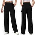 thumbnail image 3 of ATENAR Women Cargo Pants,Cargo Pants for Women,Pockets,Athletic,High Waisted,Black,S(US:4), 3 of 9