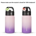 thumbnail image 4 of BJPKPK Water Bottle with Straw Lid, 15 oz Insulated Water Bottle, Stainless Steel Metal Water Bottles, Reusable Leak Proof BPA Free Thermos, Flask, Cups,Violet, 4 of 7