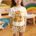 thumbnail image 2 of Uourmeti Capybara Book for Girls Loungewear Suit Short Sleeve Clothing Sets Summer Soft 2 Piece Set Casual Cute Tank Tops with Elastic Waisted Shorts Side Pockets Comfy Kids Outfits, 2 of 5