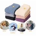 thumbnail image 4 of 5 Pairs Womens Fuzzy Fluffy Cozy Warm Super Soft Slipper Socks Microfiber 3-8 Pairs Home Socks For Christmas, 4 of 5