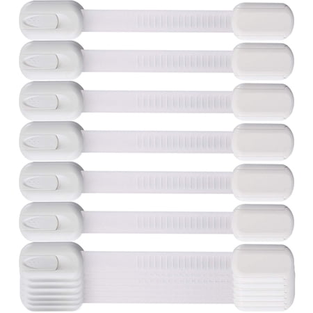 RUseeN 12 Pack Child Safety Strap Locks Baby Proofing Cabinet Strap, Adjustable Straps with Adhesive No Drilling, Safety Locks Are Easy to Install, No Drilling Required, Baby Furniture Proofing