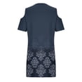 thumbnail image 6 of SELONE One Shoulder Dresses for Women Hawaiian Short Dresses Floral Short Sleeve Sundress Lounge Casual Clothes Blue L, 6 of 6