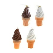 Lunaura Novelty Candles - Unscented Ice Cream Cone Candle, Set of 6
