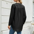 thumbnail image 5 of Hfiengba Women's Long Sleeve Blouses V Neck Button down Cowboy Tops Casual Loose Fit Solid Color Shirts (M, Black), 5 of 7