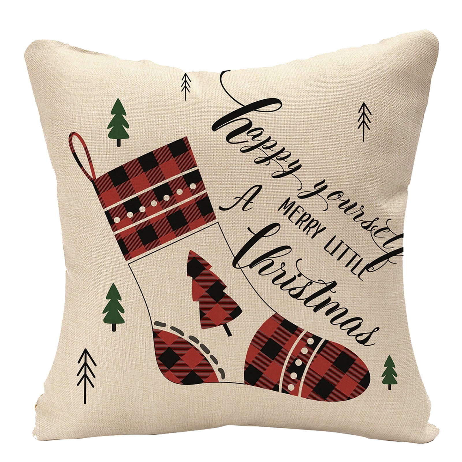 Fall Christmas Cotton Pillow Case Waist Throw Cushion Cover Sofa Home Decor