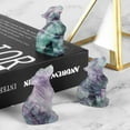thumbnail image 5 of Artistone 2"Rainbow Fluorite Crystal Wolf Statue Carved Pocket Animal Carvings Sculpture Home Decor, 5 of 6