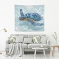 thumbnail image 2 of Wobogo Blue Sea Turtle Tapestry 90x60in Home Living Room Bedroom Wall Hanging Ornaments, 2 of 10