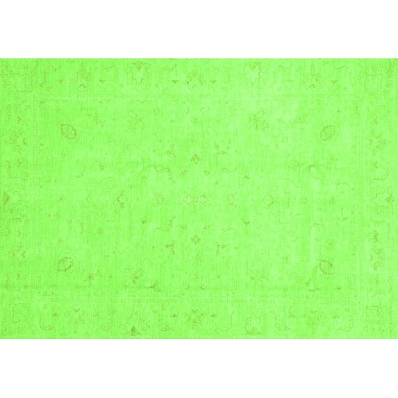 Ahgly Company Indoor Rectangle Oriental Green Traditional Area Rugs, 2' x 5'