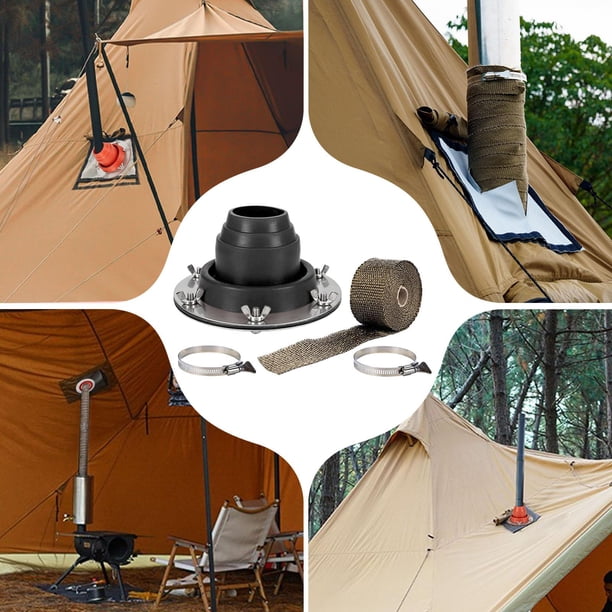 Tuyau De Toit En Silicone Ignifuge – Adaptateur Pour Yourte, Tente Cloche, Tipi (Diamètre 4,6–9,9 Cm)