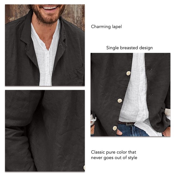 Top De Chaqueta De Traje Informal, Chaqueta De Traje De Solapa Transpirable Versátil Para Hombre Amigable Con La Piel Para Citas Para Viajes
