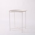thumbnail image 3 of Metal Side Table, White Folding Tray Table, Small Round End Tables Outdoor or Indoor Snack Table, Accent Coffee Table with Waterproof Powder Coating and Anti-skid Pads, 3 of 7