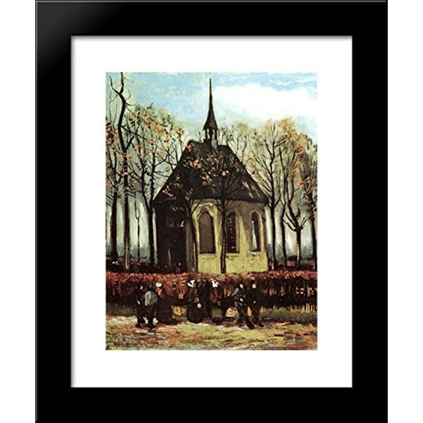 Congregation Leaving the Reformed Church in Nuenen 20x24 Framed Art Print by Vincent van Gogh Congregation Leaving the Reformed Church in Nuenen 20x24 Framed Art Print by Vincent van Gogh