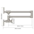 thumbnail image 5 of Folding Stretchable Pot Filler Faucet with Double Joint Swing Arms, Single Hole Wall Mount Brass Pot Filler Kitchen Faucet, 5 of 7