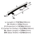 thumbnail image 5 of Amerock Cyprus 5-1/16 inch (128mm) Center-to-Center Black Bronze Cabinet or Furniture Pull, 25 Pack, 5 of 6