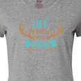 thumbnail image 4 of Inktastic Life Is Better At The Cabin, Deer Antlers, Camping Women's T-Shirt, 4 of 5