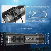 Diving Flashlight Scuba Dive Lights IPX8 Waterproof Underwater 98ft Submarine Led Flashlights