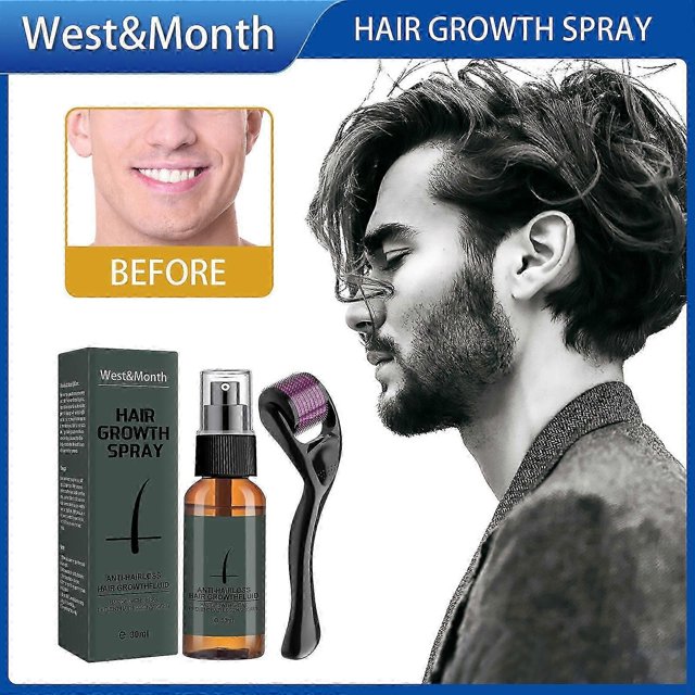 West&Month Beard Growth Spray Set Nourishing Moisturizing Spray Beard Care Beard Long Thick Liquid
