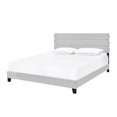 thumbnail image 3 of Velvet Fabric Slat Back King Bed in Silver Gray Fabric, 3 of 11