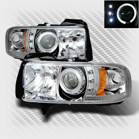 Dodge Caravan Halo Projector - 1994-2001 Dodge Ram Halo LED Projector Headlights Head Lights Lamp Set Pair Left+Right 1995 1996 1997 1998 1999 2000