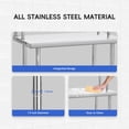 thumbnail image 3 of HOBLOC Stainless Steel Table with Overshelves, 48" X 24" Commercial Work Table with Double 48" X 12" Shelves, Metal Kitchen Prep Table & Shelving Combo, 3 of 9