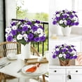 thumbnail image 1 of Plastic Simulation Flowers, Artificial Floral Arrangement With Shaping Embossing, for Wedding Decoration and Home Decor, Purple, 1 of 7