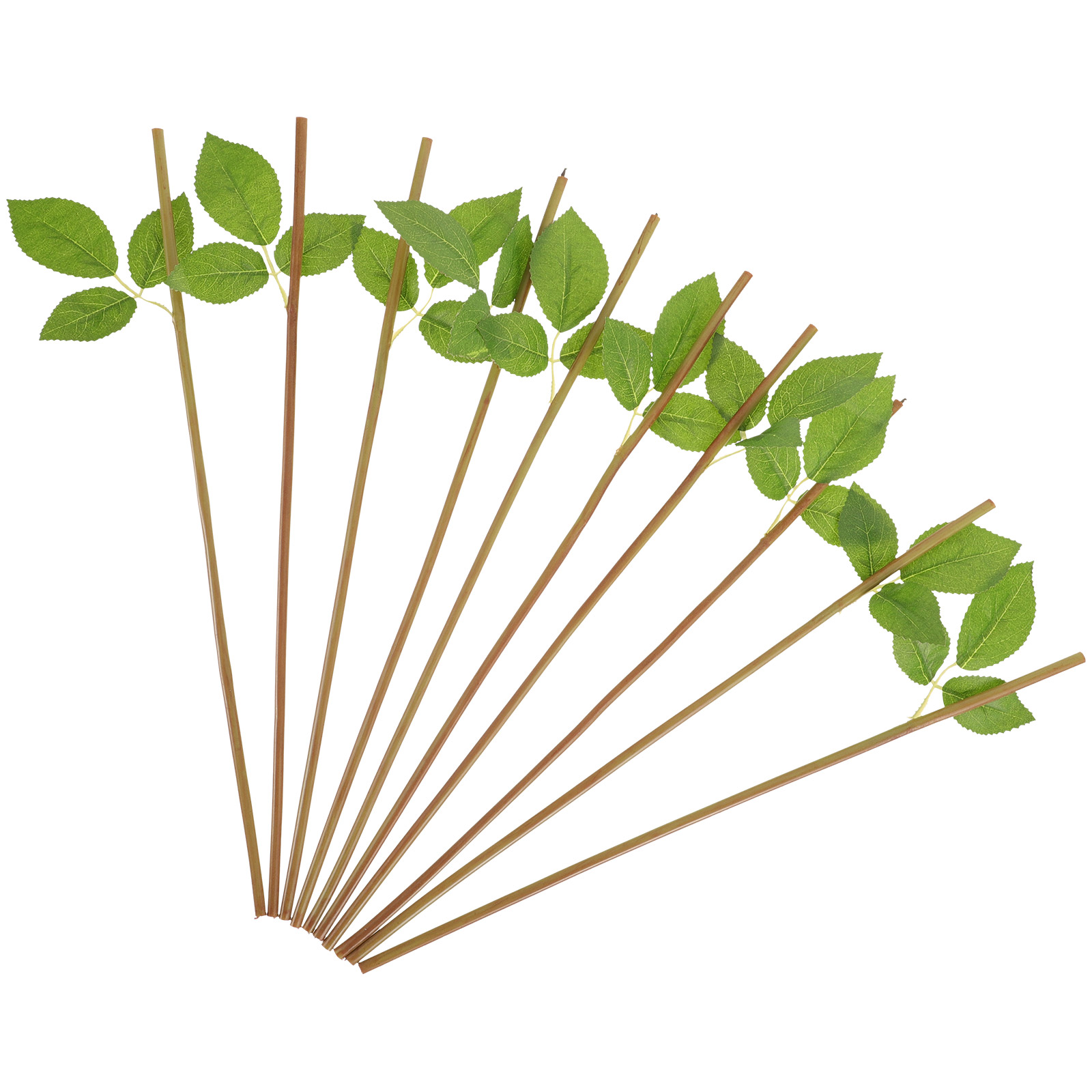 50Pcs Floral Stem with Leaves Artificial Plastic Stems Rose Floral