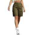thumbnail image 4 of Fsgntruao Womens Casual Cargo Shorts Multi Pockets Button Fly Work Shorts Breathable Summer Outdoor Shorts, 4 of 7