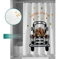 thumbnail image 5 of Fall Shower Curtain Black White Truck With Football Fall Shower Curtains for Bathroom Decor Harvest Thanksgiving, Farmhouse Buffalo Check Bath Curtains Sets with Hooks Waterproof Small Stall 36" x 72", 5 of 5